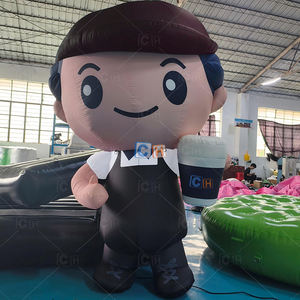 Gonfiabile Gigante a Forma di Uomo da 2,1 m di Altezza, Decorazione Soffiata ad Aria, Modello Mascotte Gonfiabile a Cartone Animato da 6,8 piedi per Negozi di Caffè - Product Image 2