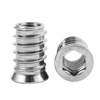 Inserts filetés hexagonaux M4 M5 M6 M8 en acier inoxydable 304 A2, écrous hexagonaux pour meubles en bois