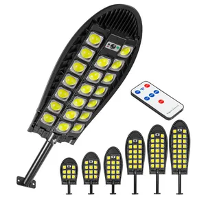 Lampadaire solaire Super lumineux 20000lm, 520 Led, capteur de mouvement solaire et télécommande, lampe à Led pour jardin et rue