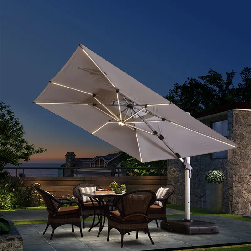 Хаки, черный светодиодный солнечный светильник Hi-Q большого размера, для сада, ресторана, огромный красный бык, открытый пляжный зонт