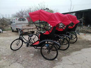 Street view pedal bicycle passenger tricycle human-powered sightseeing rickshaw - Product Image 5