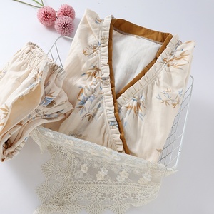 Pigiama da <span class=keywords><strong>donna</strong></span> con stampa Logo doganale all'ingrosso primavera e autunno manica lunga abito pigiama - Product Image 2