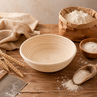 Panier de levage en rotin indonésien, direct usine, lisse et sans éclats, avec doublure en coton, pour la boulangerie