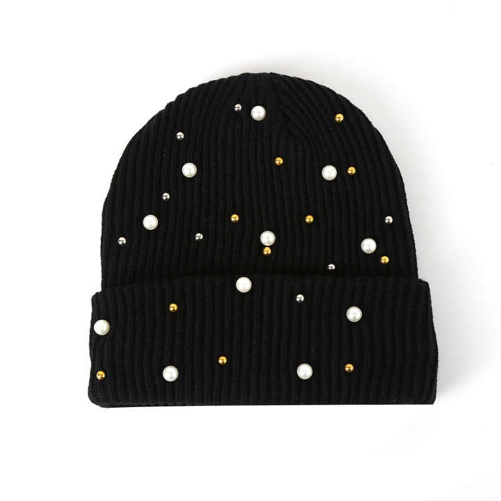 Women's Autumn and Winter Fashion Joker Pullover Knitted Hat Solid ...