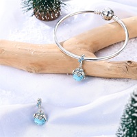 Breloque Dauphin en Argent Sterling Anti-ternissement avec Cristal de l'Usine Source Jewelry pour Souvenir de Plage et Plongée, Échantillon Rapide en 7 Jours pour Magasin de Détail