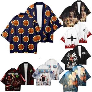 44 estilos 0NE PIECE Luffy <span class=keywords><strong>Zoro</strong></span> Ace Sanji Law <span class=keywords><strong>manga</strong></span> tres cuartos ropa Unisex Haori Kimono capa camiseta Anime camisas de hombre - Product Image 5