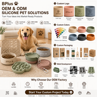 Bol pliable pour animaux de compagnie BPlus Container Load en TPE et ABS, 350 ml, 60 g l'unité, emballage plat pour un transport efficace, MOQ 10000, ISO 9001, SGS