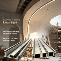 Profilé LED en aluminium extrudé de haute qualité, encastrable, multi-cavités, pour éclairage de bande dissimulé, idéal pour les projets de construction