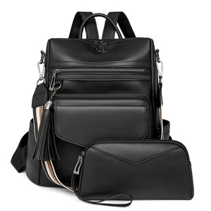 2024 invierno europeo y americano Retro versátil de gama alta de las mujeres de doble Color borla mochila al por mayor - Product Image 4