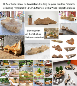 Custom Fiberglass Combined Planter Bench Modern Outdoor Furnishings Unique Public <b>Stool</b> for Mall Plaza Landscapes - Product Image 4