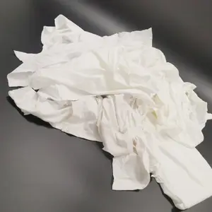 Fast shipping White t shirt rags industrial hosiery clips cotton waste cut white cotton knit bag rags