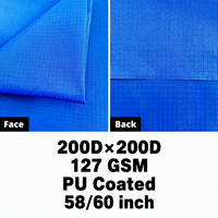 Tissu Oxford Ripstop en Nylon 200D à Fil Épais, Imperméable, Coupe-Vent, Poids Moyen, Enduit PU au Dos