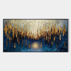 Grande Peinture Murale Contemporaine Texturée Paysage Abstrait sur Toile pour Décoration Chambre Salon Esthétique Douce pour la Maison - Product Image 6