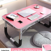 Bureau de lit pliable - Cadre compact en alliage d'aluminium - Conception aérée - Table d'étude essentielle pour étudiants en dortoir