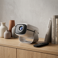 Mini projecteur intelligent 180 °   Lecteur vidéo LED rotatif pour la maison avec système Android, prise en charge WiFi et Bluetooth, décodage vidéo 1080P et télécommande