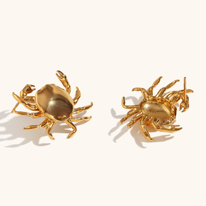Wholesale Waterproof Hypoallergenic Stainless Steel <strong>Jewelry</strong> Cute Gold Plated Small <strong>Crab</strong> Stud Earrings for Women - Product Image 3