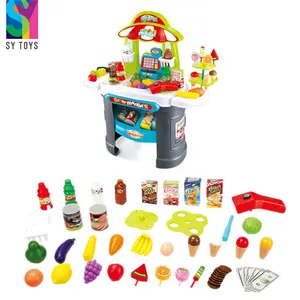 SY卸売現金スーパーマーケットキャッシャーデスクおもちゃ作業スキャナー登録ショッピングふりプレイセットおもちゃ子供用