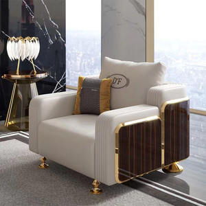 Juego de Sofás de Cuero Moderno de Excelente Calidad para Sala de Estar, Sofá Seccional Modular en Forma de L Color <span class=keywords><strong>Beige</strong></span> para Apartamentos y Hoteles - Product Image 3