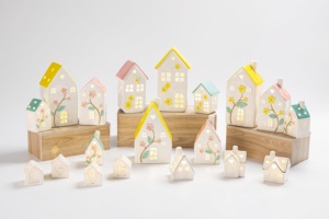 <span class=keywords><strong>Casa</strong></span> <span class=keywords><strong>de</strong></span> Cerámica Decorativa, Única y Popular para Pascua, con LED en el Interior, para Decoración del Hogar en Primavera - Product Image 2