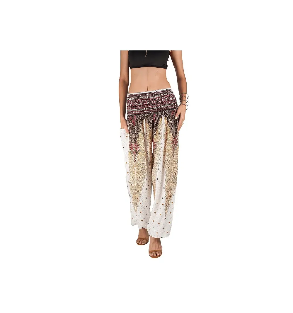 Pantalones de Yoga holgados y cómodos para mujer, pijama Hippie informal, de elefante, muestra gratis