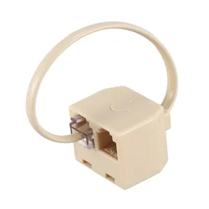 RJ11 Jack 2 Way Outlet Telefoon Modulaire Lijn Splitter Plug Adapter 6P4C