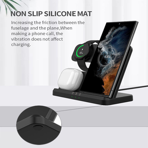 Station de charge sans fil multi-appareils, support de charge rapide pour smartphone pliable, montre connectée, casque - Product Image 3