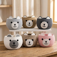Panier de rangement en corde de coton tressée, style moderne et minimaliste, ouverture supérieure, pour jouets et articles de puériculture