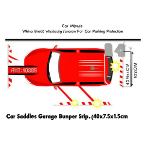 Bande de protection de garage pour voitures, 40x7.5x1.5cm, rayée rouge et blanche, pour la protection des voitures lors du stationnement - Product Image 2
