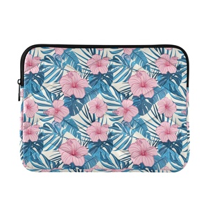 Hawaii Flowers Printing Water Resistant <b>Laptop</b> Cover Fashion Custom Logo Soft Polyester <b>Laptop</b> <b>Sleeve</b> - Product Image 1
