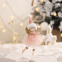 Luxueux mignon belle princesse fille pendentif robe avec ailes ange ornement pour arbre de noël accessoires et décorations
