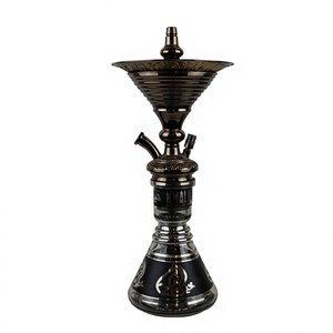 Chicha artisanale Khalil Mamoon en laiton (Bronze foncé) - Noyau et chambre en cuivre, hauteur 61 cm, 3,55 kg - Product Image 1