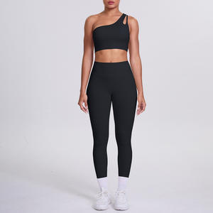 Completo Sportivo da <span class=keywords><strong>Donna</strong></span> 2 Pezzi Sexy Monospalla con Reggiseno e Leggings per Yoga e Fitness - Product Image 6