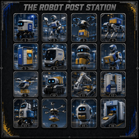 The Robot Post Station Ensemble de collection de cartes à collectionner en métal gravé de qualité supérieure pour les collectionneurs professionnels et les passionnés de technologie