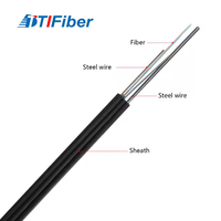 TTI GJYXCH Cable de caída FTTH para exteriores e interiores Cable de comunicación de chaqueta de PVC LSZH 2 4 6 12 núcleos Cable de fibra óptica