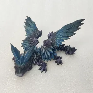 Hot Selling Tabletop 3D Printed Articulated Dragon for Gift Custom Purple Crystal Dragon Egg how to train your Dragon