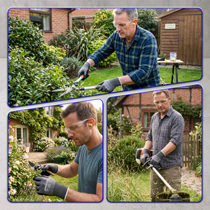 Kit de sécurité pour le jardinage et les travaux extérieurs résistant aux coupures ANSI A4 avec gants en nitrile compatibles écran tactile, lunettes de sécurité et bouchons d'oreilles NRR 32dB - Product Image 6