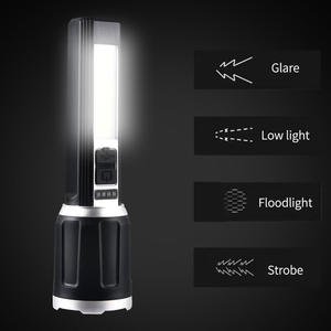 Multi-function Dual <b>Light</b> Flashlight USB Rechargeable Front <b>LED</b> Spotlight Side COB Flood <b>Light</b> Handheld Tactical Torch - Product Image 2