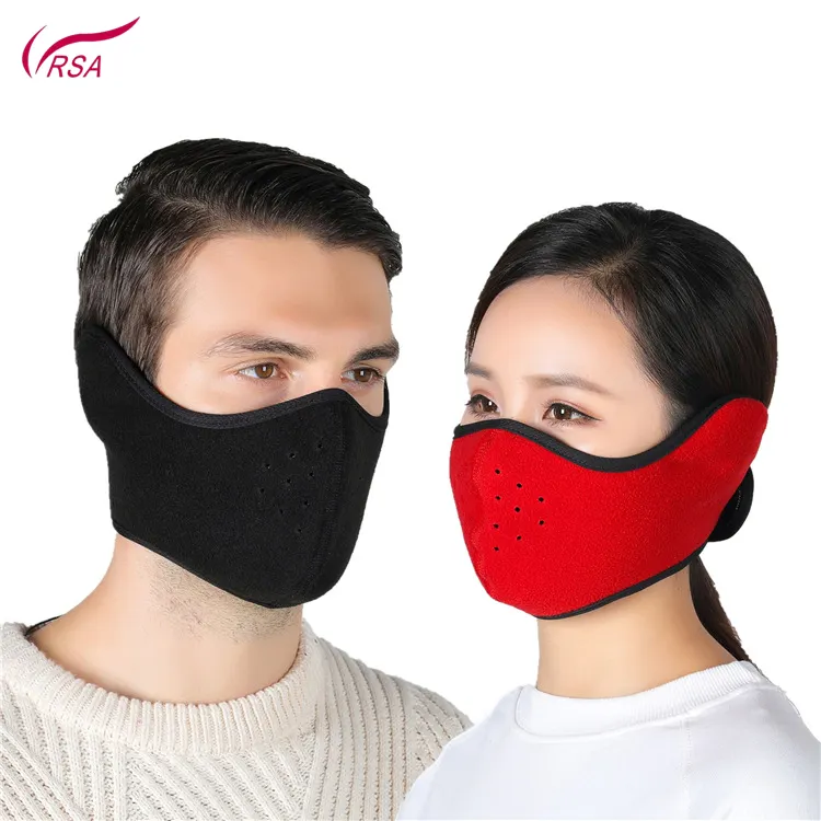 Outdoor Protect Face Covering With Ears Muffs Autumn Winter Warm Face Maskss Outdoor Sports Half Face Hat