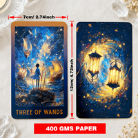 Cartes de Tarot Célestes Personnalisées en Gros, Jeu de 78 Cartes Galaxie Cosmique avec Guide, Papier 400GSM, Portable, Écologique, OEM ODM