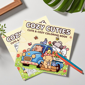 Livre de coloriage confortable mignon et confortable Adorables pages de coloriage sur le thème des animaux pour enfants adultes livre d'activités de coloriage anti-stress - Product Image 1