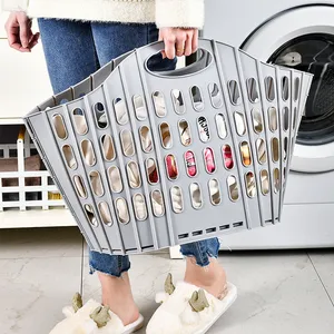 Bathroom Storage Basket For Dirty Clothes Large Foldable Plastic Laundry Basket