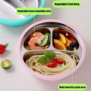 Stainless Steel Silicone Suction Plate Non Slip Divided Bowl for Infant Toddler Mealtime - Product Image 6