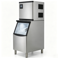 Máquina de Hielo Comercial Vertical de Acero Inoxidable de Alta Resistencia y Funcionamiento Silencioso, con Cubos Transparentes, para Bares, Cafeterías y Hoteles