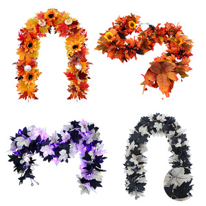 Guirlande lumineuse artificielle en forme de feuilles d'érable, 6 pieds, décorative pour la récolte d'automne, pour la maison, l'intérieur, l'extérieur, la décoration de fête - Product Image 4