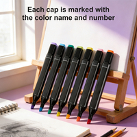 Ensemble de marqueurs d'art à double embout à base d'alcool en plastique Ikeyword 100 couleurs