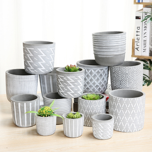 Vaso da Giardino Decorativo Quadrato in <span class=keywords><strong>Cemento</strong></span>, Design Moderno Contemporaneo, Intagliato a Mano, Personalizzabile - Product Image 1
