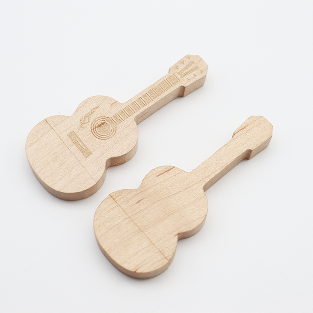 Guitar Wooden Memory Stick Wholesale 8gb 16gb 32gb 64gb 128gb Bamboo Maple Wooden Flash Drive Wood Usb Key Pendrive