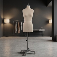Mannequin féminin en PU beige de haute qualité avec support, forme professionnelle pour couturière, idéal pour la modification de vêtements
