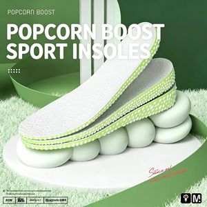 Unisex Customized Style Shock-absorbing Height-increasing Full <b>Insoles</b> Anti-odor Sweat-absorbing Popcorn & BK Cloth - Product Image 4