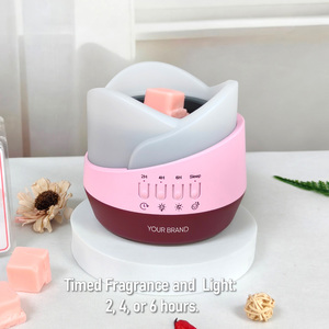 Diffuseur d'arômes électrique élégant pour cire fondante, décoration intérieure, cadeau, pot en plastique et métal, minuterie intelligente 2/4/6H, mode veille, veilleuse à intensité variable - Product Image 4